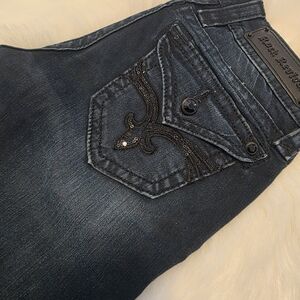 Rock Revival Dark Blue Embellished Jeans